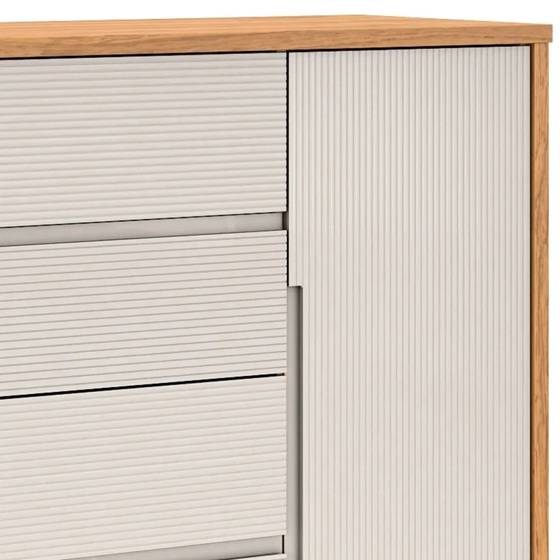 Cómoda Zapatera Nordik - 4 cajones 1 puerta - Beige en Madera natural - Cómodas, Uruguay | Ecowood, vista 3