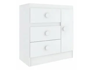 Comoda 1P 3C Blanco/Rosa-Azul en Blanco - Cómodas, Uruguay | Que Sal Muebleria, vista 2