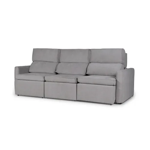 Sofá Santiago (Rebatible) - Tela Microfibra - 3 cuerpos - TC1009 (Plata) en Gris - Sillones y sofás, Uruguay | NYR