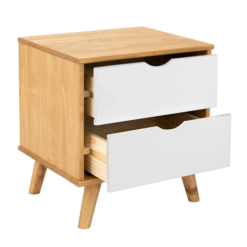 Mesa de luz 2 Cajónes - Linea Berlín - Blanco - Mesas de luz, Uruguay | Ecowood, vista 4