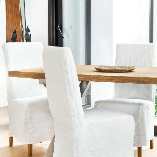 FUNDA SILLA AÑO 50 - LINO BLANCO - Sillas, Uruguay | La Iberica