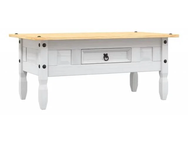 Mesa Ratona Línea Mexicana Vintage Blanco en Blanco - Mesas de living, Uruguay | Que Sal Muebleria