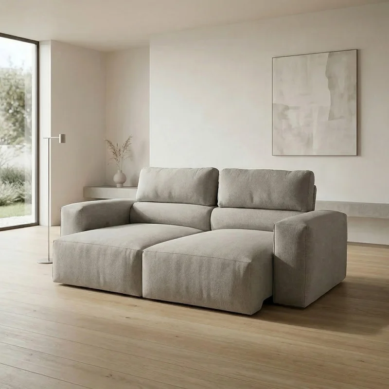 Sofá Cártago (Retráctil) - Tela Microfibra - 3 cuerpos - FX4-10 (Beige) en Beige - Sillones y sofás, Uruguay | Nyr, vista 3