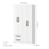 Ropero Blanco 4 puertas 2 cajones con estantes y perchero 172x90x35 cm Interior Natural en Blanco - Roperos y placares, Uruguay | Mulata, vista 6 de 6