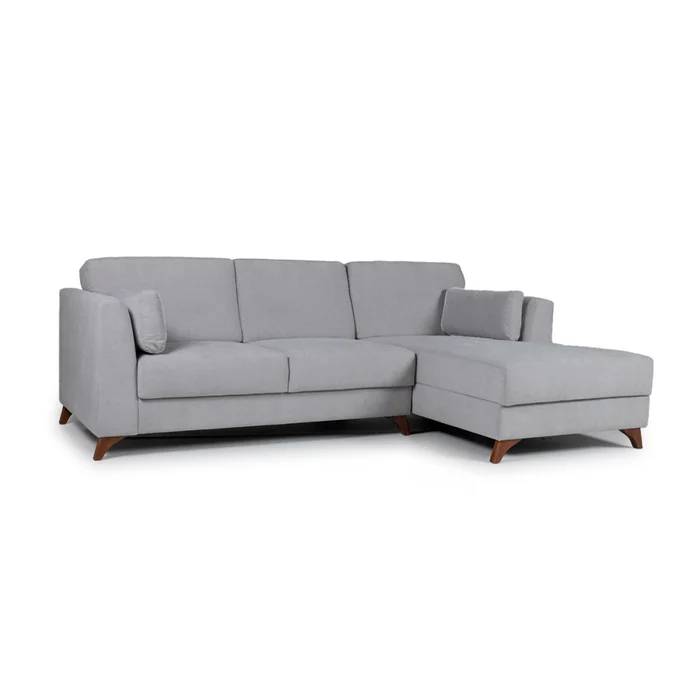 Rinconera Capri - Tela Microfibra - Chaise derecho - Kruger 06-155 (Ceniza) en Gris - Sillones y sofás, Uruguay | NYR