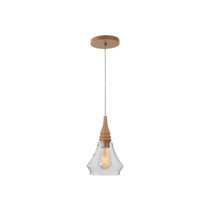Lámpara Colgante Flow Vidrio Pequeña en Madera natural - Lámparas colgantes, Uruguay | Berna home