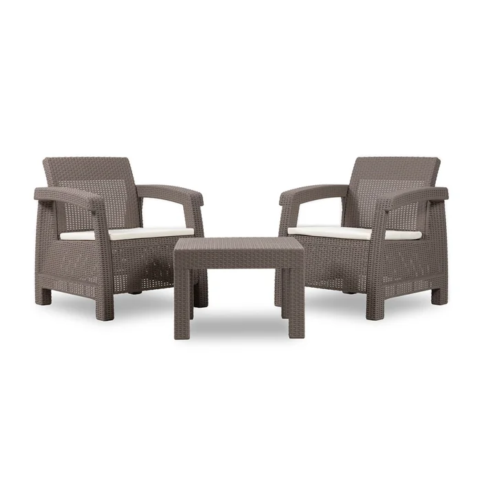 Juego de Jardín Mykonos - 2 butacas y mesa - Greige en Gris - Muebles para el exterior, Uruguay | NYR, vista 2