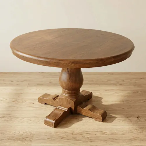 Mesa De Comedor Madera Marron Colonial en Marrón - Mesas de comedor, Uruguay | Divino