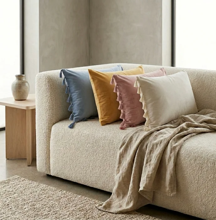 Almohadón Velvet Rectangular en Azul - Textiles, Uruguay | Indrana