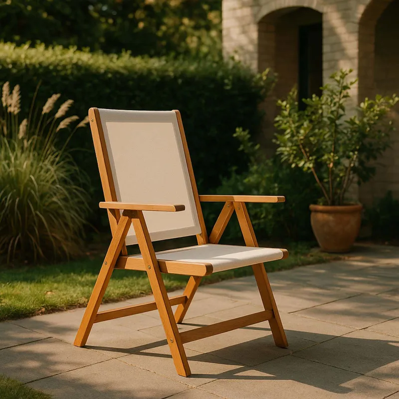 Silla Reclinable Madera Natural-beige Playacar en Beige - Muebles para el exterior, Uruguay | Divino