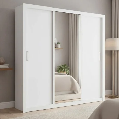 Ropero puertas corredizas - Blanco en Blanco - Roperos y placares, Uruguay | La Cueva Muebles, vista 5
