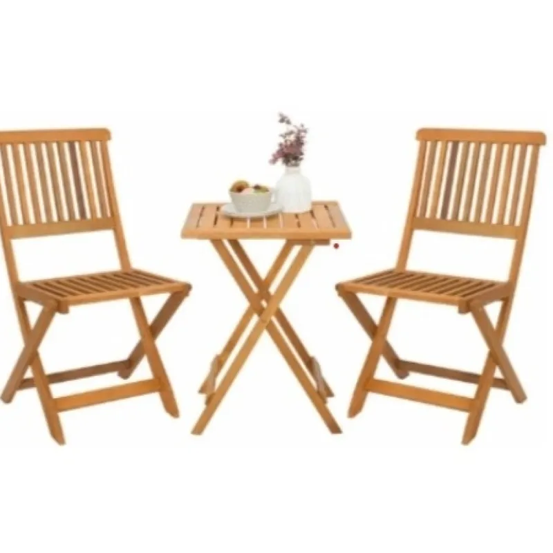 Juego De Jardin Mesa + 2 Sillas Madera Island en Madera natural - Muebles para el exterior, Uruguay | Albanés