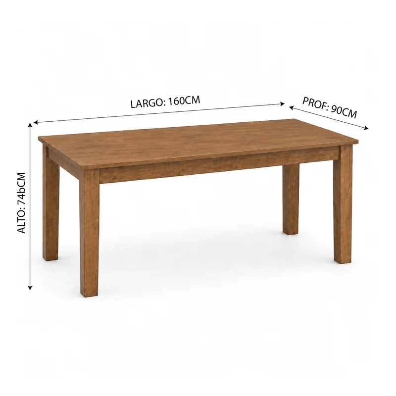 Juego De Comedor 6 Sillas Tapizadas Madera Maciza en Madera natural - Mesas de comedor, Uruguay | Soy Hogar, vista 4
