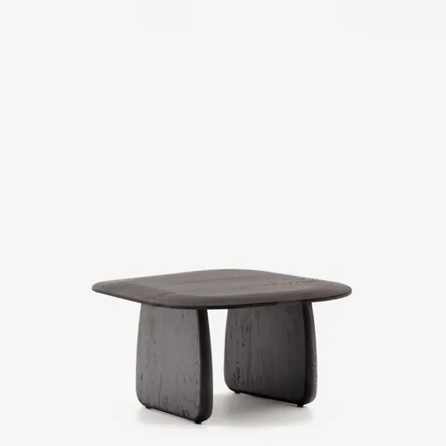 Mesa auxiliar Pirita de madera maciza de roble con - acabado negro 70,6 x 70 cm FSC 100% en Negro - Mesas de arrimo, Uruguay | Kavehome