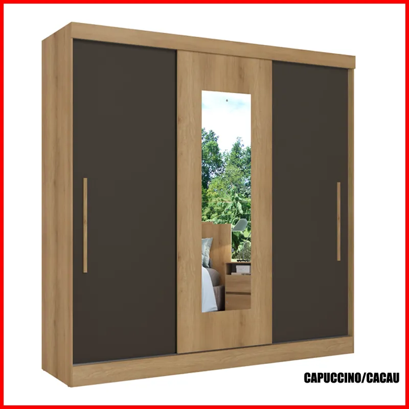 Placard 3 puertas corredizas con espejo – Vision - Roperos y placares, Uruguay | Punto Unión