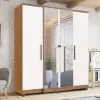 Ropero 4 Puertas 2 Cajones Varios Estantes Y Espejos 100%mdp Nogal - Roperos y placares, Uruguay | Soy Hogar, vista 5 de 8