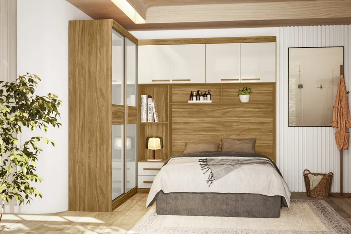Ropero Placard Respaldo Dormitorio 2 Puertas Corredizas en Madera natural - Respaldos de cama, Uruguay | Soy Hogar, vista 8