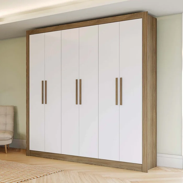 Placard 6 Puertas Mdp Natural-beige Kobe en Madera natural - Roperos y placares, Uruguay | Divino