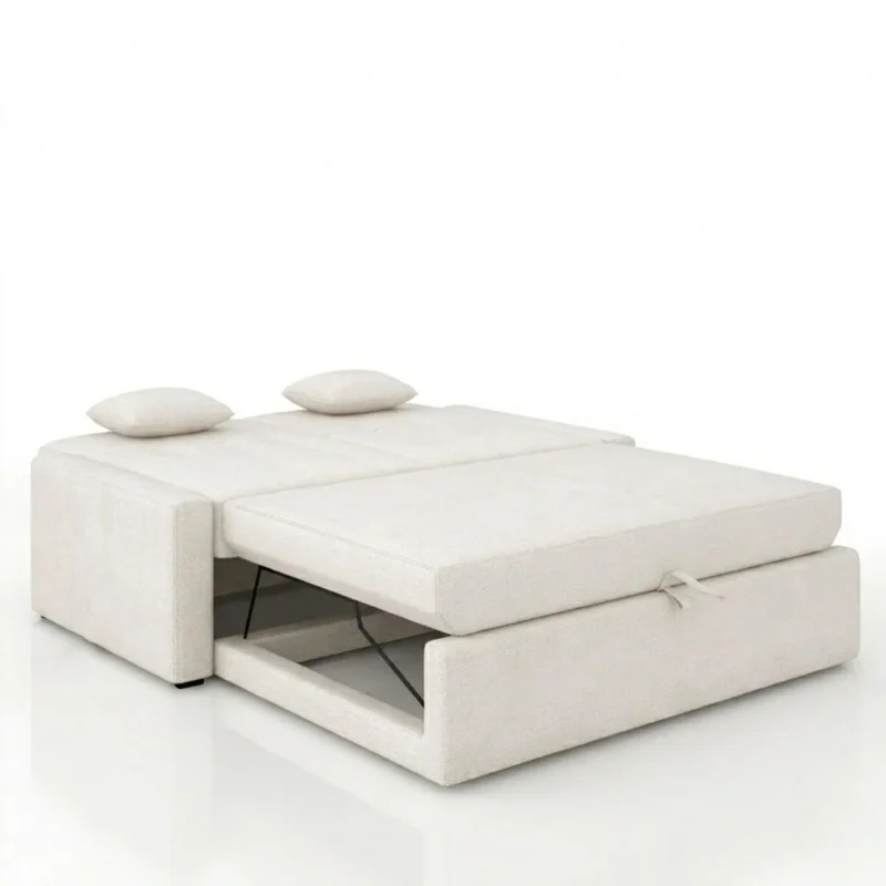 Sofa Cama Charlotte - Beige en Beige - Sillones y sofás, Uruguay | Rústico Hogar, vista 4