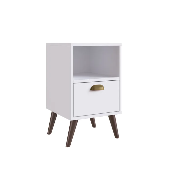 Mesa De Luz Living Dormitorio 1 Cajon Auxiliar Mesita en Blanco - Aparadores y recibidores, Uruguay | Soy Hogar