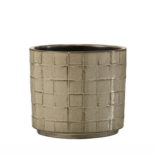 Maceta Ceramica Natural-beige Square en Beige - Jarrones, Uruguay | Divino