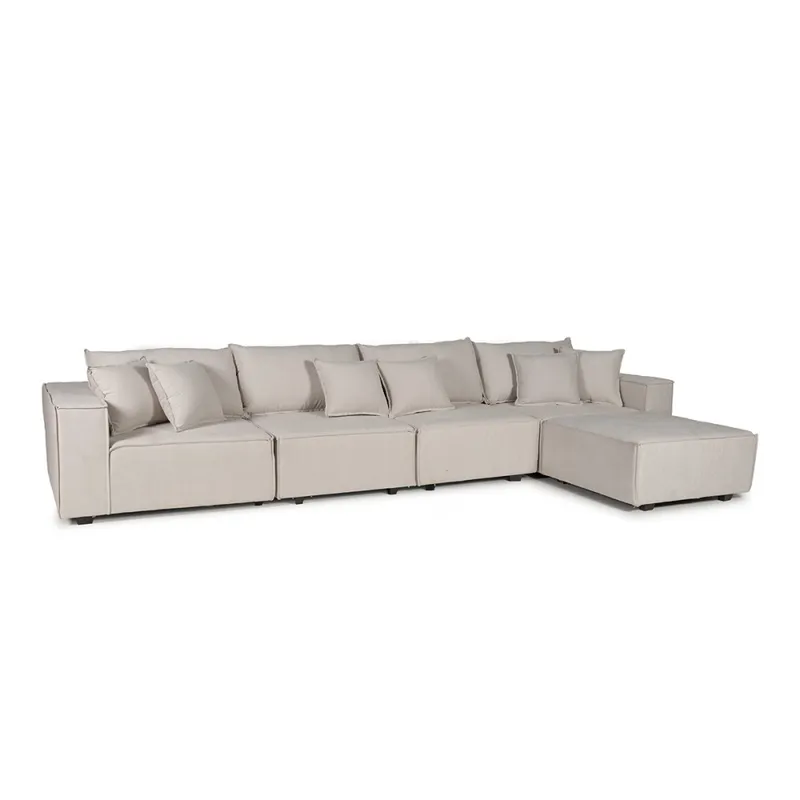 Sofá Modular Maia (5 módulos) - Tela Microfibra - 12072 (Beige) en Beige - Sillones y sofás, Uruguay | NYR