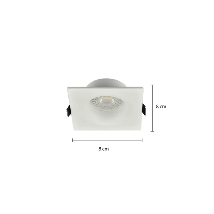 Aro Empotrable Fijo Cuadrado Blanco Mate Montana en Blanco - Lámparas colgantes, Uruguay | Serlux, vista 4