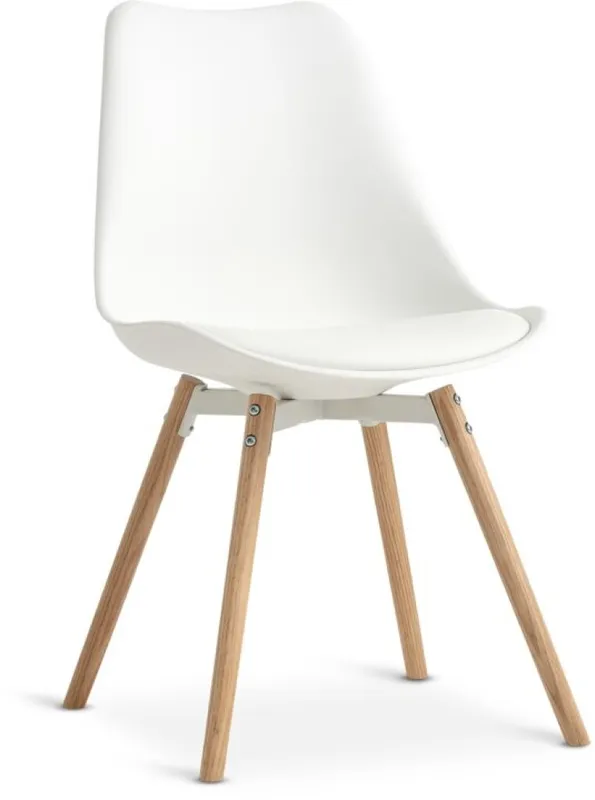 Silla de comedor KASTRUP blanco/roble en Blanco - Sillas, Uruguay | JYSK