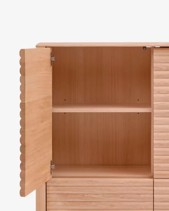 Aparador Lenon - 4 puertas madera maciza y chapa de roble 104,5 x 144 cm FSC MIX Credit en Madera natural - Aparadores y recibidores, Uruguay | Kavehome, vista 5