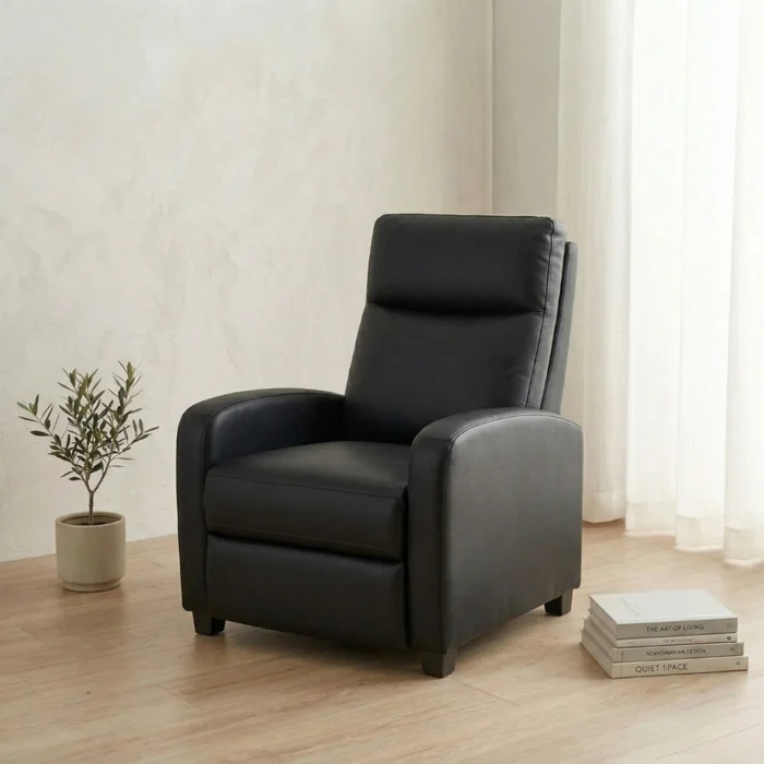 Butaca 1 Cuerpo Tela Repelente al Agua Living - Barrel - Negro Cuerina en Beige - Butacas, banquetas y puffs, Uruguay | Rústico Hogar