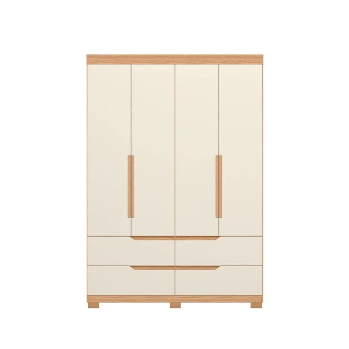 Ropero 4 puertas 4 cajones - Línea FIT - Marrón en Marrón - Roperos y placares, Uruguay | Ecowood, vista 2