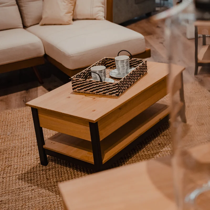 KIT Mesa De Living + Rack de TV Línea Denver en Madera natural - Muebles para TV, Uruguay | Ecowood, vista 3