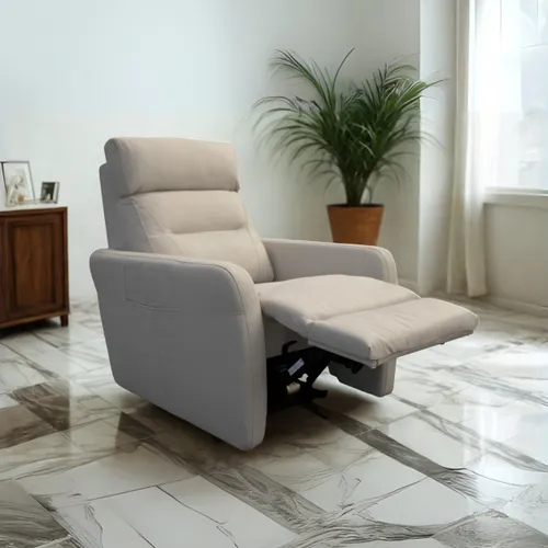 Butaca Reclinable - Eléctrica 100% de cuero - Virgina - Beige - Butacas, banquetas y puffs, Uruguay | Rústico Hogar