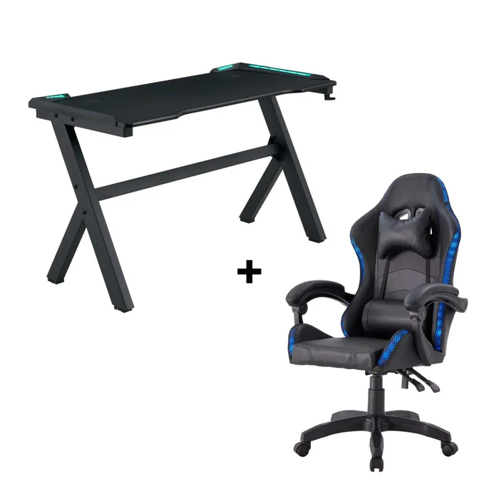 Silla Led + Escritorio Gamer Led en Negro - Escritorios y sillas de escritorio, Uruguay | Divino, vista 2