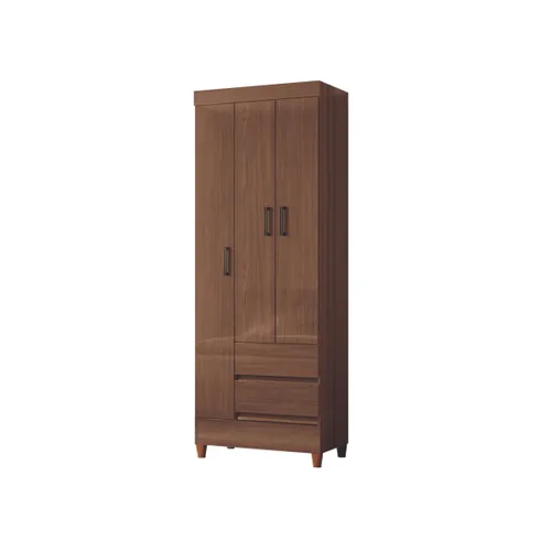 Ropero 3 puertas 2 cajones - Terminación Jequitibá - Linea FIT - Roperos y placares, Uruguay | Rústico Hogar