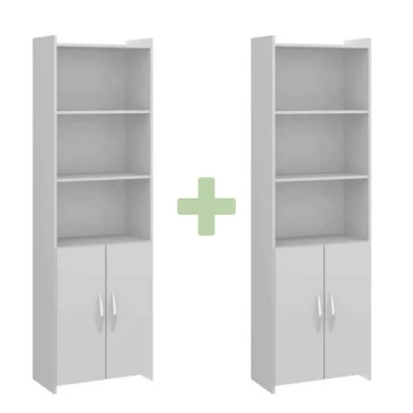 Promo 2 Bibliotecas Con Puertas - Blanco en Blanco - Bibliotecas, Uruguay | La Cueva Muebles, vista 7