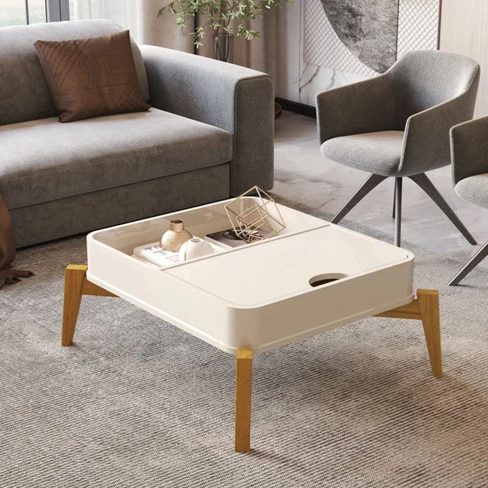 Mesa De Centro Living Con Gabeta Patas 100% Mfp en Beige - Mesas de living, Uruguay | Soy Hogar, vista 4