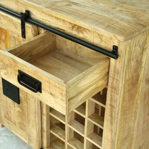 A83C Aparador Bar 90x40x90 en Madera natural - Aparadores y recibidores, Uruguay | Victoriana, vista 4