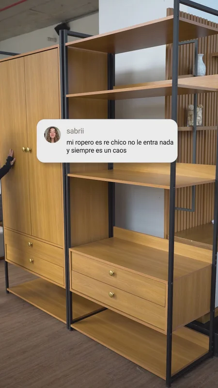 Closet Abierto Modular P47 - Linea Industrial en Madera natural - Roperos y placares, Uruguay | Balton, vista 3