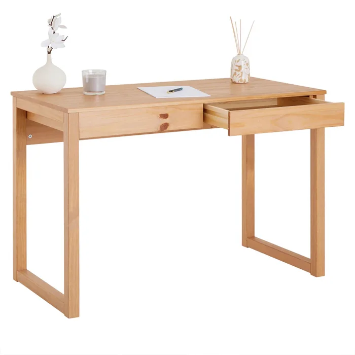 Escritorio 110cm Nara 2 Cajones - Madera Maciza en Madera natural - Escritorios, Uruguay | Balton, vista 9