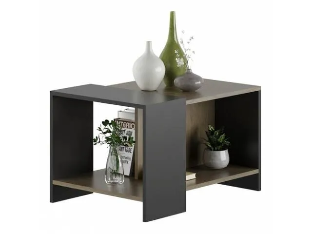 Mesa ratona diseño Nogal/Negro en Nogal blanco - Mesas de living, Uruguay | Que Sal Muebleria