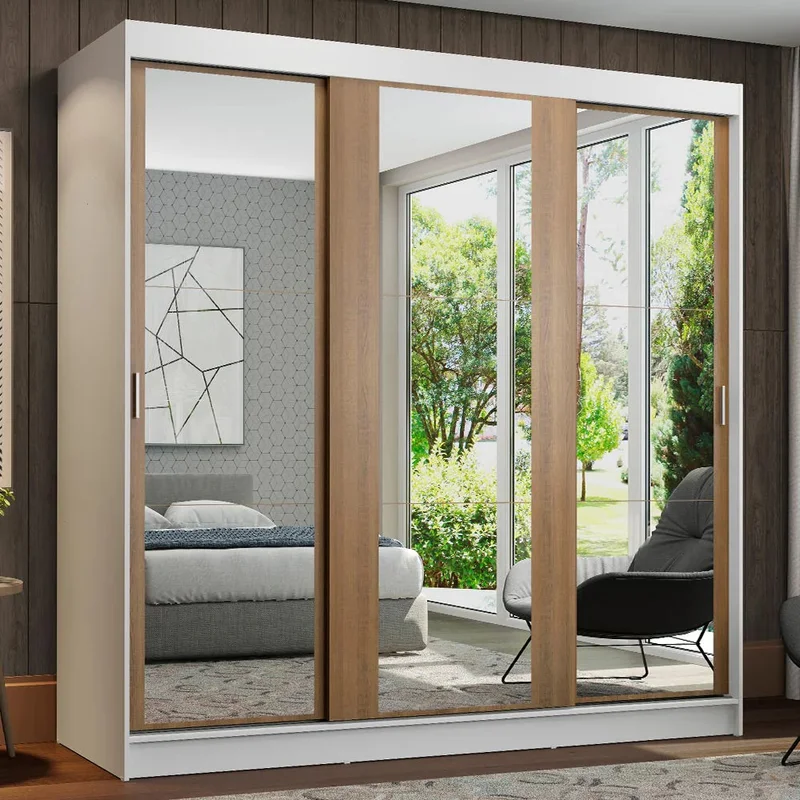 Ropero Placard Matrimonial Reno 180CM Pareja con 3 Espejos 3 Puertas C en Marrón - Roperos y placares, Uruguay | Balton, vista 8