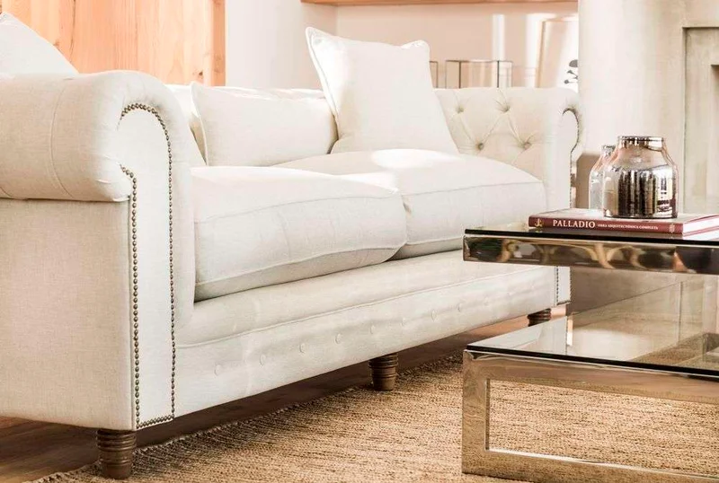 SILLON CHESTERFIELD - LINO ANTIMANCHAS en Blanco - Sillones y sofás, Uruguay | La Iberica, vista 21