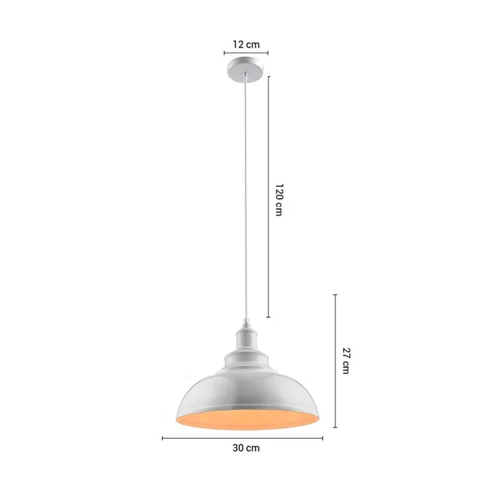 Luminaria Colgante Vintage Blanca ø 30 cm en Blanco - Lámparas colgantes, Uruguay | Serlux, vista 5