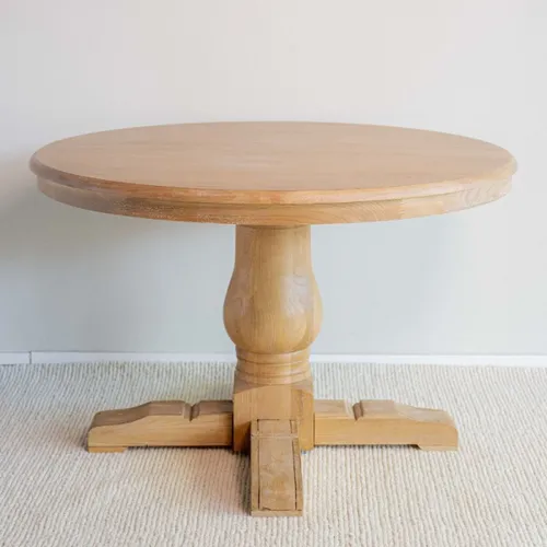 Mesa de Comedor Volutta / Natural con base blanca en Madera natural - Mesas de comedor, Uruguay | Fabrica Italiana