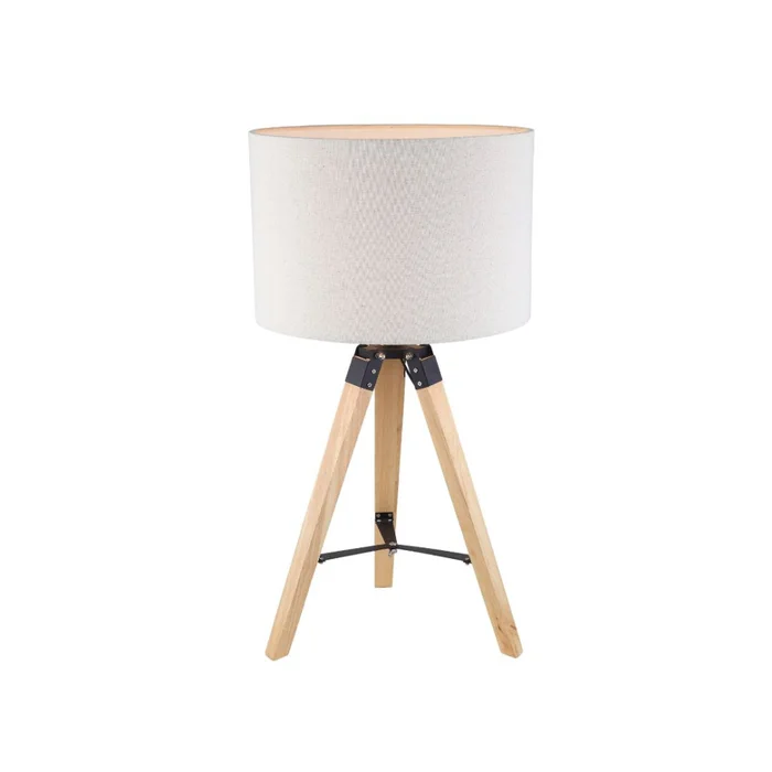 Portátil nórdica tela natural estilo trípode E27 70CM en Beige - Lámparas de mesa, Uruguay | Iluminica, vista 2