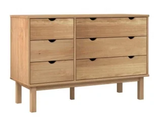 Comoda 6C Mel/Gris Linea Nordica en Madera Maciza en Mel/Blanco - Cómodas, Uruguay | Quesal, vista 5