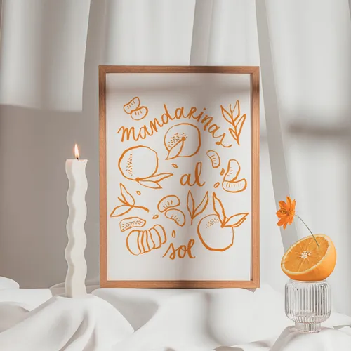 Un aroma que despierta un recuerdo - Cuadro Mandarina en Blanco - Láminas, Uruguay | Kiosko de Mar