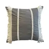ALMOHADON CON TRENZAS Y FLECOS 45x45CM GRIS en Gris - Textiles, Uruguay | Decohogar, vista 1 de 3
