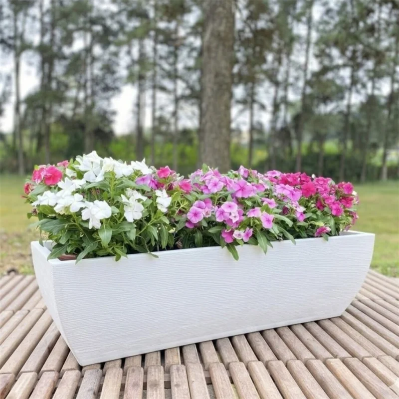MACETA 48X16CM AMSTERDA GRAPHITO BLANCA en Blanco - Macetas, Uruguay | Decohogar, vista 3